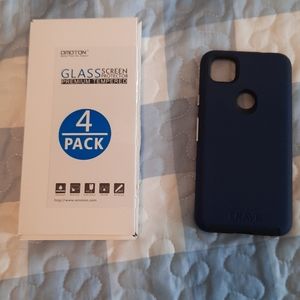 Pixel 4a case and 3 screen protectors